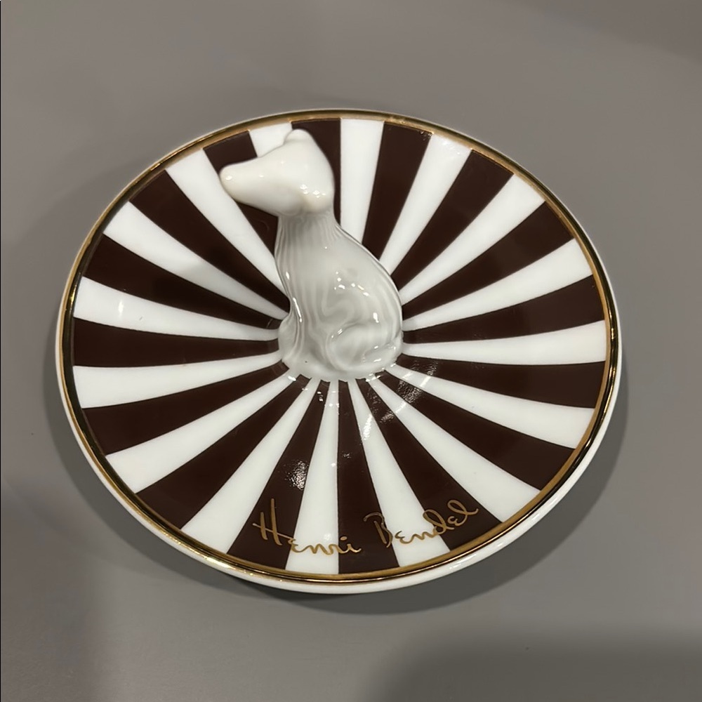 Henri Bendel Whippet Dog Ring Dish RARE